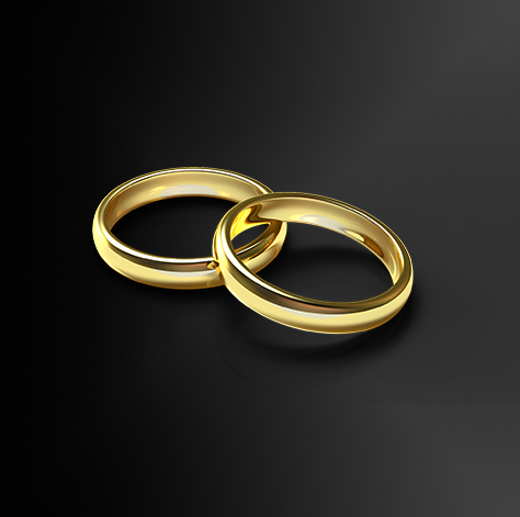 two gold wedding rings