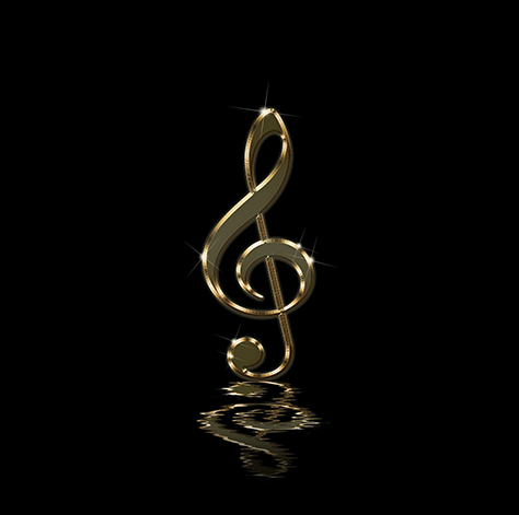 shiny gold treble clef